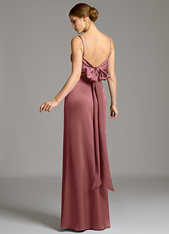 Azazie Adriane Essayer des robes à la maison Robe Fourreau en Satin extensible Arc Améthyste image5