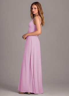 Azazie Amina Bridesmaid Dresses Candy Pink A-Line Chiffon Dress image4