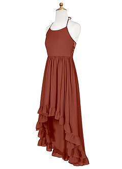 Azazie Sarafina Junior Auburn A-Line Lace Chiffon Dress image8