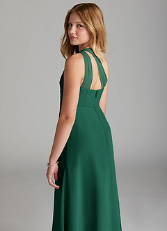 Azazie Maive Junior Emerald A-Line Pleated Chiffon Dress image6