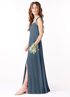 Azazie Rosey Junior Neptune A-Line Sweetheart Neckline Chiffon Dress image3
