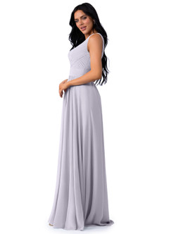 Azazie Pierrette Bridesmaid Dresses Fog A-Line Pleated Chiffon Dress image22