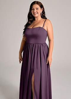 Azazie Calianna Bridesmaid Dresses Plum A-Line Off the Shoulder Stretch Satin Convertible Dress image11