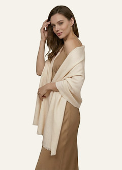 front Kasjmier sjaal met gerafelde rand