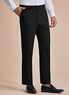 front James Black Structured Stretch Dress Pants
