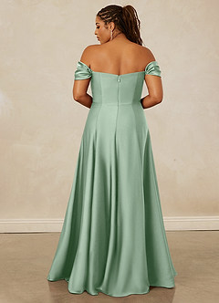 Christian Siriano Bridal for Azazie 1002 Robes de demoiselle d'honneur Robe Trapèze Convertible en Satin extensible Épaule décolletée Agave image16