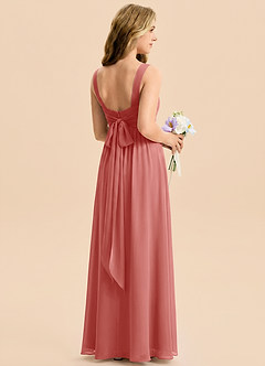 Azazie Kora Junior Abito A-Line in Chiffon Plissettato Rosa Antica image2