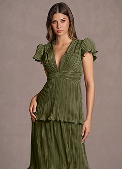 Maxi jurk Talira Licht Mosgroen image6