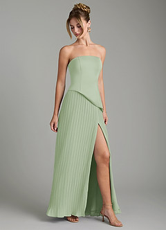 Azazie Tierney Bridesmaid Dresses Dusty Sage A-Line Strapless Chiffon Convertible Dress image6