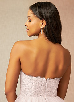Azazie Roni Bridesmaid Dresses Rose Petal A-Line Sweetheart Neckline Tulle Convertible Dress image4
