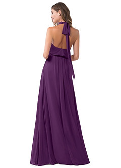 Azazie Landry Bridesmaid Dresses Grape A-Line Pleated Mesh Dress image2