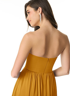 Azazie Morana Bridesmaid Dresses Butterscotch A-Line Off the Shoulder Stretch Satin Convertible Dress image8