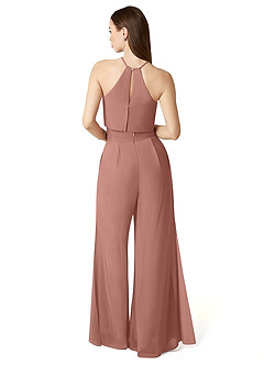 Azazie Kenzi Abiti da Damigella Tuta in Chiffon Plissettato Cedro Rosa image2