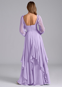 Azazie Karan Bridesmaid Dresses Lilac A-Line Long Sleeve Chiffon Dress image2