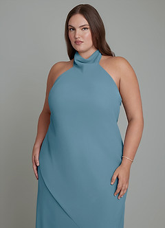 Azazie Velli Abiti da Damigella Abito Sirena in Chiffon Collo alto Bermuda image9