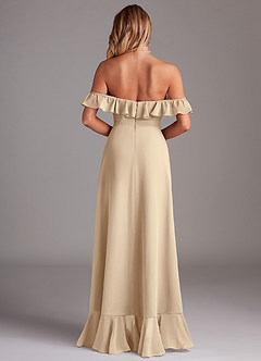 Azazie Lyra Bridesmaid Dresses Champagne A-Line Chiffon Convertible Dress image7