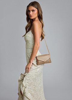front Rhinestone Sequin Embellished Envelope Shoulder Bag