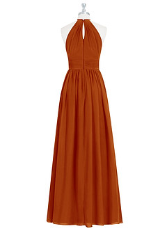 Azazie Cherish Bridesmaid Dresses Paprika A-Line Pleated Chiffon Dress image7
