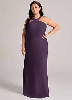 Azazie Doretta Bridesmaid Dresses Plum Mermaid Pleated Chiffon Dress image8