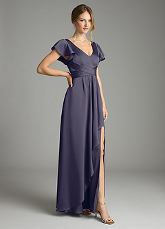 Azazie Omari Bridesmaid Dresses Stormy A-Line Stretch Satin Dress image5