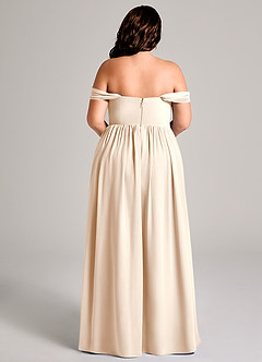 Azazie Calianna Brautjungfernkleider Wandelbar A-Linie Schulterfrei Chiffon Kleid Alabaster Weiß image6