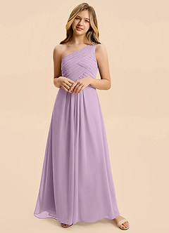 Azazie Emmie Junior Wisteria A-Line Pleated Chiffon Dress image3