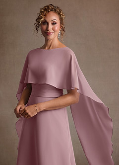 Azazie Marilla Klänningar till brudens mor Klä A-Line i Chiffong Plisserad Dammig Ros image8