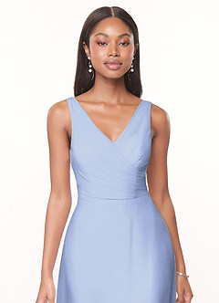 Azazie Nala At-home Try On Dresses Agave A-Line Pleated Chiffon Dress image4