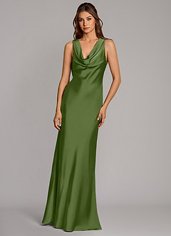 Azazie Cheryl Bridesmaid Dresses Juniper Mermaid Stretch Satin Dress image4