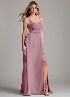 Azazie Terese Bridesmaid Dresses Vintage Mauve A-Line Pleated Chiffon Dress image3