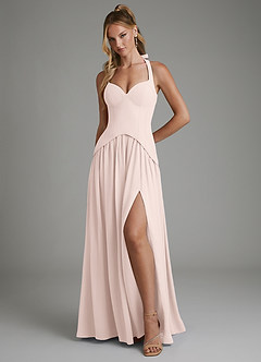 Azazie Michelle Kleider zum Anprobieren zu Hause A-Linie Korsett Chiffon Kleid Zartrosa image5