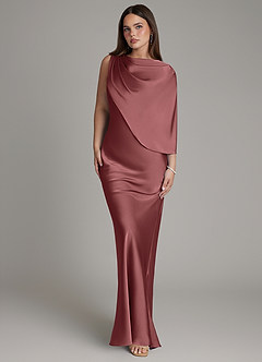 Azazie Darby Abiti da Damigella Abito Sirena in Raso Elasticizzato Plissettato Ametista image4