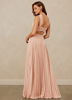 Christian Siriano Bridal for Azazie 1009 Brautjungfernkleider A-Linie Plissee Chiffon Kleid Englisches Rosa image3