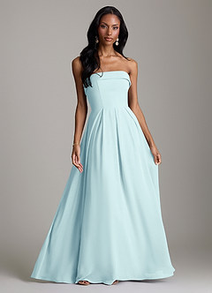 Azazie Lucienne Bridesmaid Dresses Sea Glass A-Line Strapless Chiffon Convertible Dress image1
