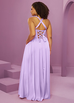 Barbie ♥ Azazie Bridesmaid Dresses Lilac A-Line with Pockets Stretch Satin Dress image14