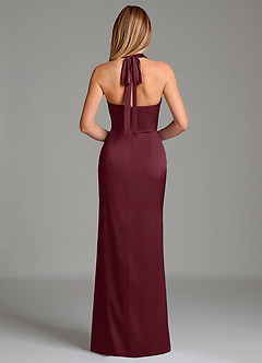 Azazie Serenity Jurken voor bruidsmeisjes Jurk van Stretch Satijn met Zeemeermin Sweetheart-halslijn Cabernet image6