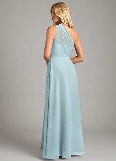 Azazie Phaedra Vestidos de damas de honor Vestido de Neblina de Gasa de Corte en A con Hombro unilateral image2