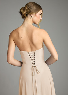 Azazie Ayla Abiti da Damigella Abito A-Line in Chiffon Scollo a Cuore Alabastro Bianco image11