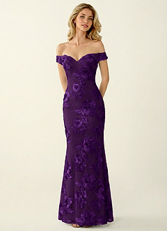 Lowlala Plum Lace Prom Dress image4