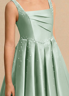 Azazie Jello vestidos de niña de las flores Vestido de Agave de Satin Mate de Princesa con Plisado image5