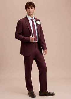 front Ethan Cabernet Refined Weave Suit Jacket