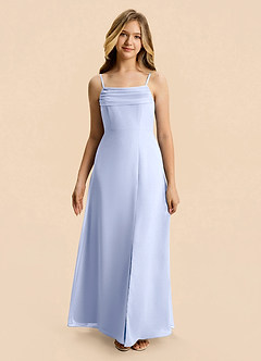 Azazie Lilly Junior Ice A-Line Pleated Chiffon Dress image4