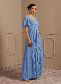 Azazie Watson Mother of the Bride Dresses A-Line V-Neck Chiffon Floor-Length Dress image3