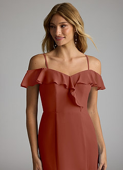 Azazie Sophie Bridesmaid Dresses Auburn A-Line Off the Shoulder Chiffon Convertible Dress image2