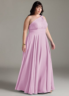 Azazie Charlize Bridesmaid Dresses Candy Pink A-Line One Shoulder Chiffon Dress image10