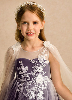 Azazie Amina Flower Girl Klänningar Klänning A-linje i Tyll Spets image8