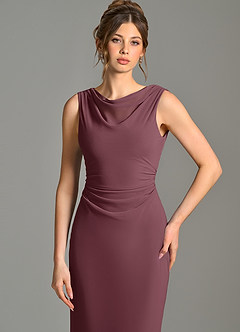 Azazie Kieryn Bridesmaid Dresses Sangria Mermaid Pleated Chiffon Dress image6