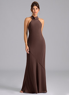 Azazie Velli Bridesmaid Dresses Ganache Mermaid High Neck Chiffon Dress image6