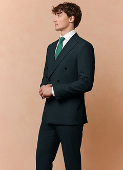 front Collins Verde Scuro Giacca doppiopetto in misto lana