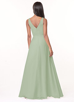 Azazie Nala Bridesmaid Dresses Dusty Sage A-Line Pleated Chiffon Dress image2